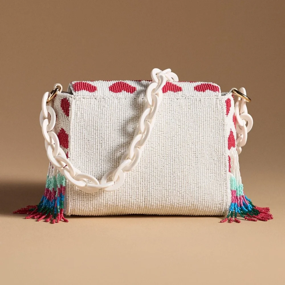 Anthropologie Beaded Fringe Shoulder Bag - Picture 2 of 4
